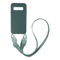 Θήκη Σιλικόνης με Strap CarryHang Sonique Samsung Galaxy S10 Πράσινο Σκούρο