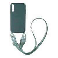 Θήκη Σιλικόνης με Strap CarryHang Sonique Samsung Galaxy A70/A70s Πράσινο Σκούρο