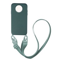 Θήκη Σιλικόνης με Strap CarryHang Sonique Xiaomi Redmi Note 9T Πράσινο Σκούρο