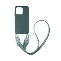 Θήκη Σιλικόνης με Strap CarryHang Sonique Apple iPhone 13 Pro Max Πράσινο Σκούρο