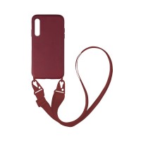 Θήκη Σιλικόνης με Strap CarryHang Sonique Samsung Galaxy A70/A70s Μπορντό
