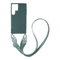 Θήκη Σιλικόνης με Strap CarryHang Sonique Samsung Galaxy S22 Ultra Πράσινο Σκούρο