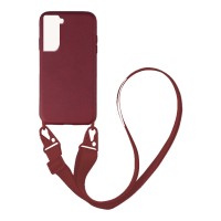 Θήκη Σιλικόνης με Strap CarryHang Sonique Samsung Galaxy S21 FE Μπορντό