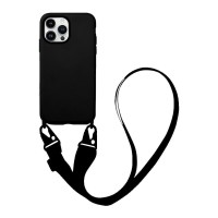 Θήκη Σιλικόνης με Strap CarryHang Sonique Apple iPhone 14 Pro Max Μαύρο
