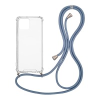 Θήκη Σιλικόνης με Κορδόνι Sonique Armor Clear Apple iPhone 12 / iPhone 12 Pro Μπλε Γκρι