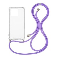 Θήκη Σιλικόνης με Κορδόνι Sonique Armor Clear Xiaomi Redmi 10C Λιλά
