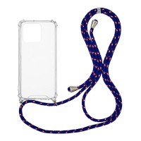 Θήκη Σιλικόνης με Κορδόνι Sonique Armor Clear Xiaomi Redmi 10C Rainbow Μπλε