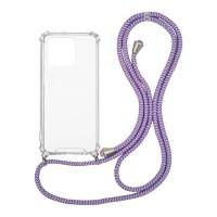 Θήκη Σιλικόνης με Κορδόνι Sonique Armor Clear Xiaomi Redmi 10C Rainbow Λιλά