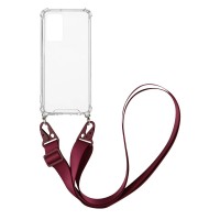 Θήκη Σιλικόνης με Strap Sonique Armor Clear Samsung Galaxy A52 4G/5G / Galaxy A52s 5G Μπορντό