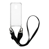 Θήκη Σιλικόνης με Strap Sonique Armor Clear Xiaomi Redmi Note 9S/9 Pro Μαύρο