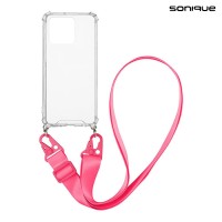Θήκη Σιλικόνης με Strap Sonique Armor Clear Xiaomi Redmi 10C Φούξια