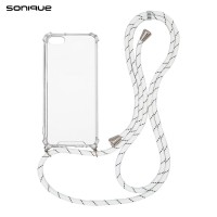 Θήκη Σιλικόνης με Κορδόνι Sonique Armor Clear Apple iPhone 7 / iPhone 8 / iPhone SE 2020 / iPhone SE 2022 Rainbow Λευκό
