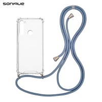 Θήκη Σιλικόνης με Κορδόνι Sonique Armor Clear Xiaomi Redmi Note 8T Μπλε Γκρι