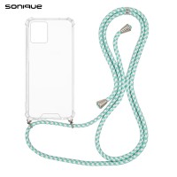 Θήκη Σιλικόνης με Κορδόνι Sonique Armor Clear Motorola Moto G54 5G / Moto G54 5G Power Rainbow Βεραμάν