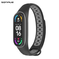 Λουράκι Σιλικόνης Sonique Sport για Xiaomi Mi Band 7 Μαύρο / Γκρι