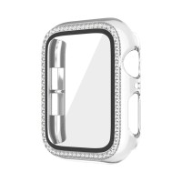 Θήκη Προστασία Luxury Diamond PC + Tempered Glass Sonique για Apple Watch 7/8/9 45mm Διάφανο
