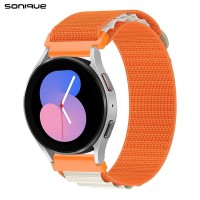 Λουράκι Nylon Alpine Loop Band Sonique 20mm για Samsung, Huawei, Amazfit, Xiaomi, Honor Πορτοκαλί / Μπεζ
