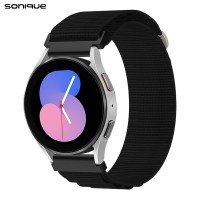Λουράκι Nylon Alpine Loop Band Sonique 22mm για Samsung, Huawei, Amazfit, Xiaomi, Honor Μαύρο