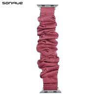 Λουράκι Scruncie Band Sonique για Apple Watch (38/40/41MM) Ροζ Σκούρο