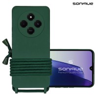 Θήκη Σιλικόνης με Κορδόνι CarryHang Sonique Xiaomi Redmi 14C 4G / Poco C75 4G / Redmi A4 5G Πράσινο Σκούρο
