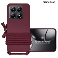 Θήκη Σιλικόνης με Κορδόνι CarryHang Sonique Xiaomi Xiaomi 14T Μπορντό