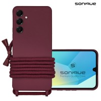 Θήκη Σιλικόνης με Κορδόνι CarryHang Sonique Samsung Galaxy A16 4G / Galaxy A16 5G Μπορντό