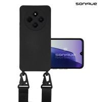 Θήκη Σιλικόνης με Strap CarryHang Sonique Xiaomi Redmi 14C 4G / Poco C75 4G / Redmi A4 5G Μαύρο
