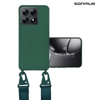 Θήκη Σιλικόνης με Strap CarryHang Sonique Xiaomi Xiaomi 14T Πράσινο Σκούρο