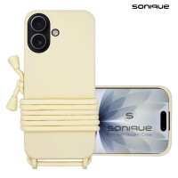 Θήκη Σιλικόνης με Κορδόνι CarryHang Sonique Apple iPhone 17 Μπεζ