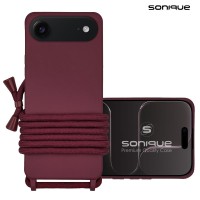 Θήκη Σιλικόνης με Κορδόνι CarryHang Sonique Apple iPhone 17 Air Μπορντό
