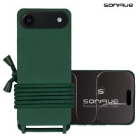 Θήκη Σιλικόνης με Κορδόνι CarryHang Sonique Apple iPhone 17 Air Πράσινο Σκούρο