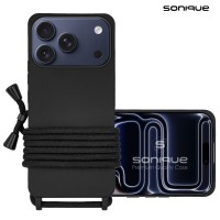 Θήκη Σιλικόνης με Κορδόνι CarryHang Sonique Apple iPhone 17 Pro Μαύρο