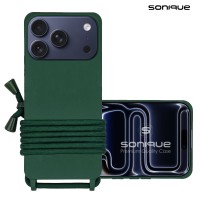Θήκη Σιλικόνης με Κορδόνι CarryHang Sonique Apple iPhone 17 Pro Max Πράσινο Σκούρο