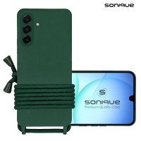 Θήκη Σιλικόνης με Κορδόνι CarryHang Sonique Samsung Galaxy A17 4G / Galaxy A17 5G Πράσινο Σκούρο