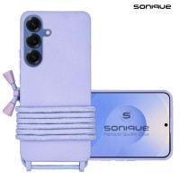 Θήκη Σιλικόνης με Κορδόνι CarryHang Sonique Samsung Galaxy S25 Λιλά