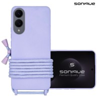 Θήκη Σιλικόνης με Κορδόνι CarryHang Sonique Samsung Galaxy S25 Edge Λιλά