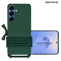 Θήκη Σιλικόνης με Κορδόνι CarryHang Sonique Samsung Galaxy S25 Plus Πράσινο Σκούρο