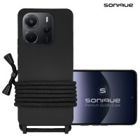 Θήκη Σιλικόνης με Κορδόνι CarryHang Sonique Xiaomi Redmi Note 14 4G (164.84mm) Μαύρο