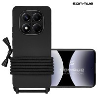 Θήκη Σιλικόνης με Κορδόνι CarryHang Sonique Xiaomi Redmi Note 14 Pro 4G Μαύρο
