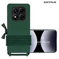 Θήκη Σιλικόνης με Κορδόνι CarryHang Sonique Xiaomi Redmi Note 14 Pro 4G Πράσινο Σκούρο
