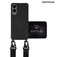 Θήκη Σιλικόνης με Strap CarryHang Sonique Samsung Galaxy S25 Edge Μαύρο