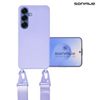 Θήκη Σιλικόνης με Strap CarryHang Sonique Samsung Galaxy S25 Plus Λιλά