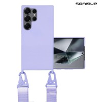 Θήκη Σιλικόνης με Strap CarryHang Sonique Samsung Galaxy S25 Ultra Λιλά