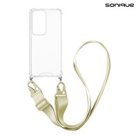Θήκη Σιλικόνης με Strap Sonique Armor Clear Oppo Reno12 5G Μπεζ