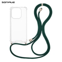 Θήκη Σιλικόνης με Κορδόνι Sonique Armor Clear Oppo A40 Πράσινο Σκούρο