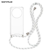 Θήκη Σιλικόνης με Κορδόνι Sonique Armor Clear Oppo Find X8 Pro 5G Rainbow Λευκό
