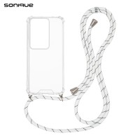 Θήκη Σιλικόνης με Κορδόνι Sonique Armor Clear Oppo Reno11 F 5G Rainbow Λευκό