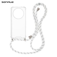 Θήκη Σιλικόνης με Κορδόνι Sonique Armor Clear Oppo Reno12 F 5G / Oppo Reno12 FS 5G Rainbow Λευκό
