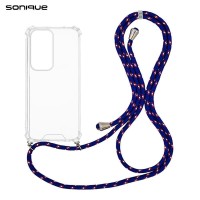 Θήκη Σιλικόνης με Κορδόνι Sonique Armor Clear Oppo Reno12 Pro 5G Rainbow Μπλε
