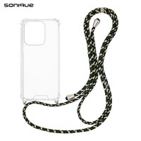 Θήκη Σιλικόνης με Κορδόνι Sonique Armor Clear Xiaomi Redmi 15C 4G / Redmi 15C 5G / Poco C85 4G Rainbow Πράσινο